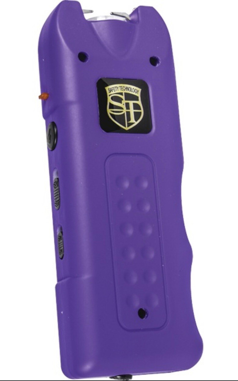 POLICE GREEN Rechargeable LED Stun Gun + Case PERSONAL ALARM WOMEN Self Defense