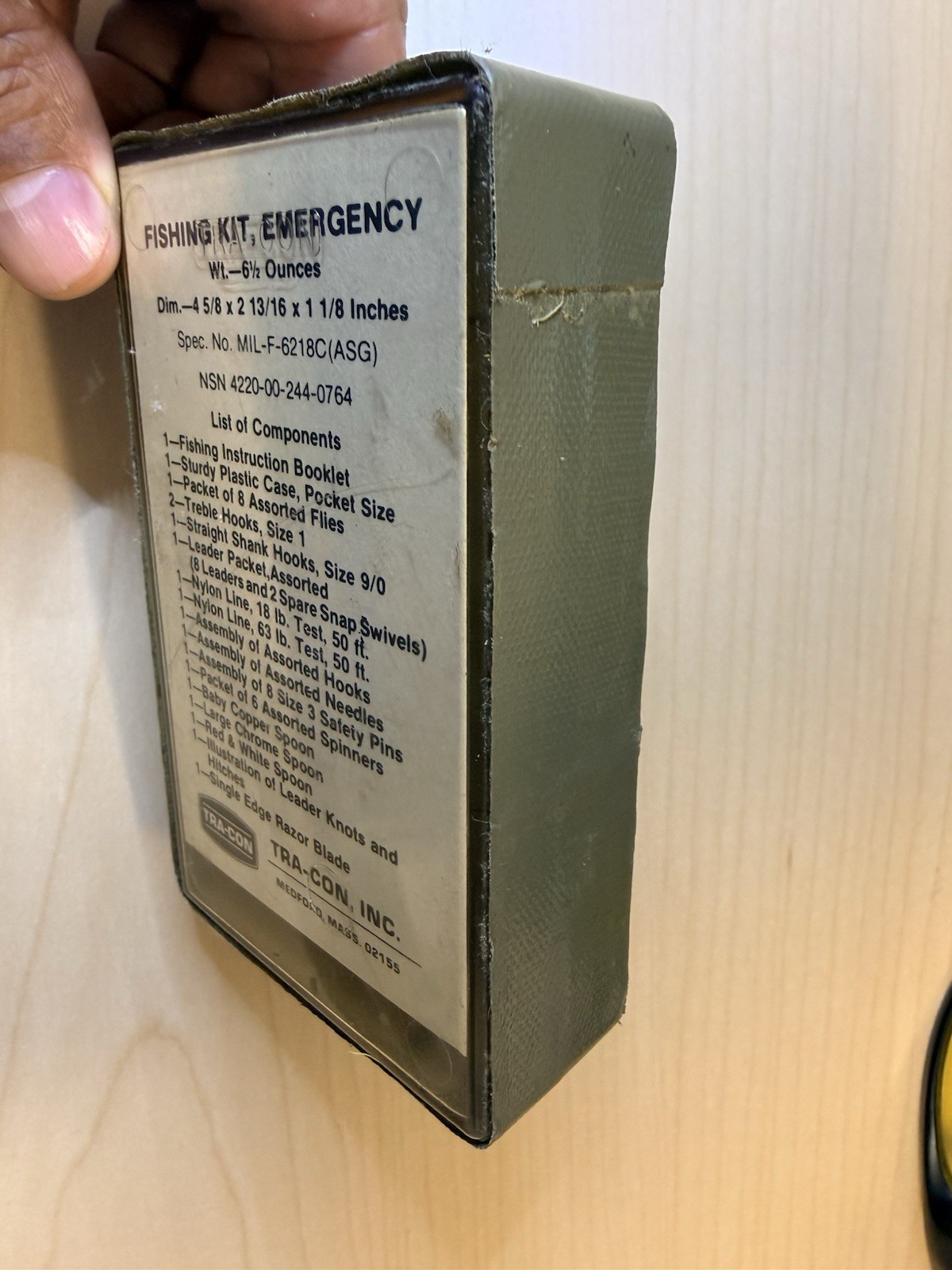 Vtg SEALED TRA-CON US Military Issue Emergency Fishing Kit FSCM 22835 USA. NOS