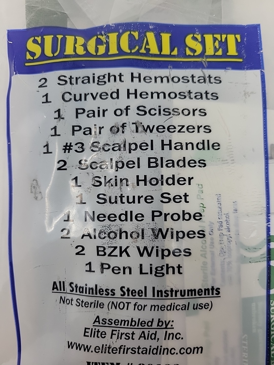 Elite First Aid – Surgical Instruments Medical Kit – Canvas Pouch – Med Kit – US