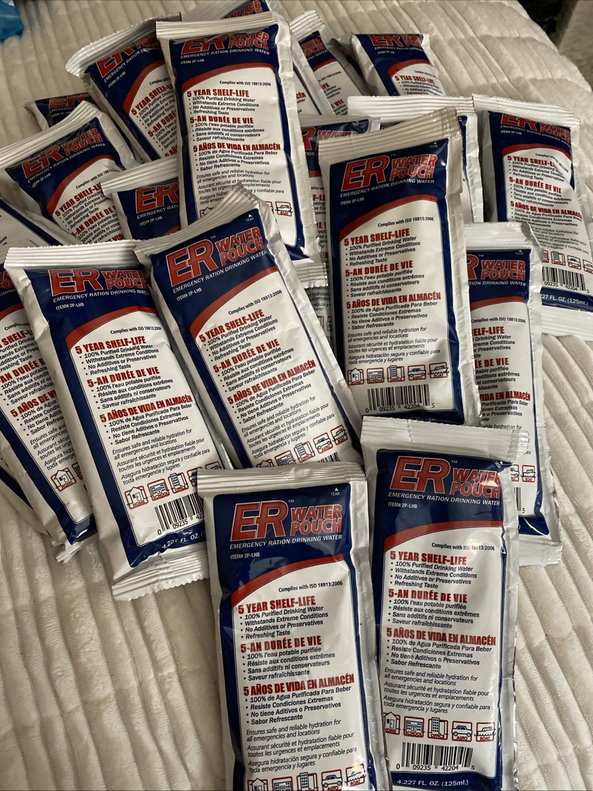 ER Water Pouch Emergency Ration Drinking Water 5-Year Shelf Life -23 Pouches
