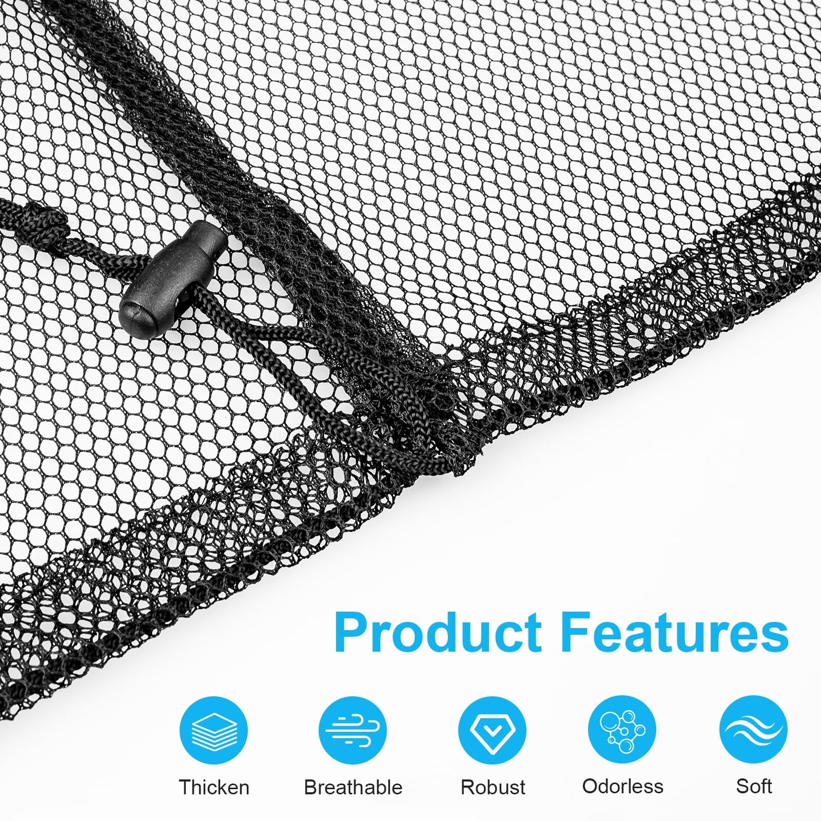2 Pack Large Mesh Laundry Bags, 24″ x 36″ Heavy Duty Strong 24”×36”, Black