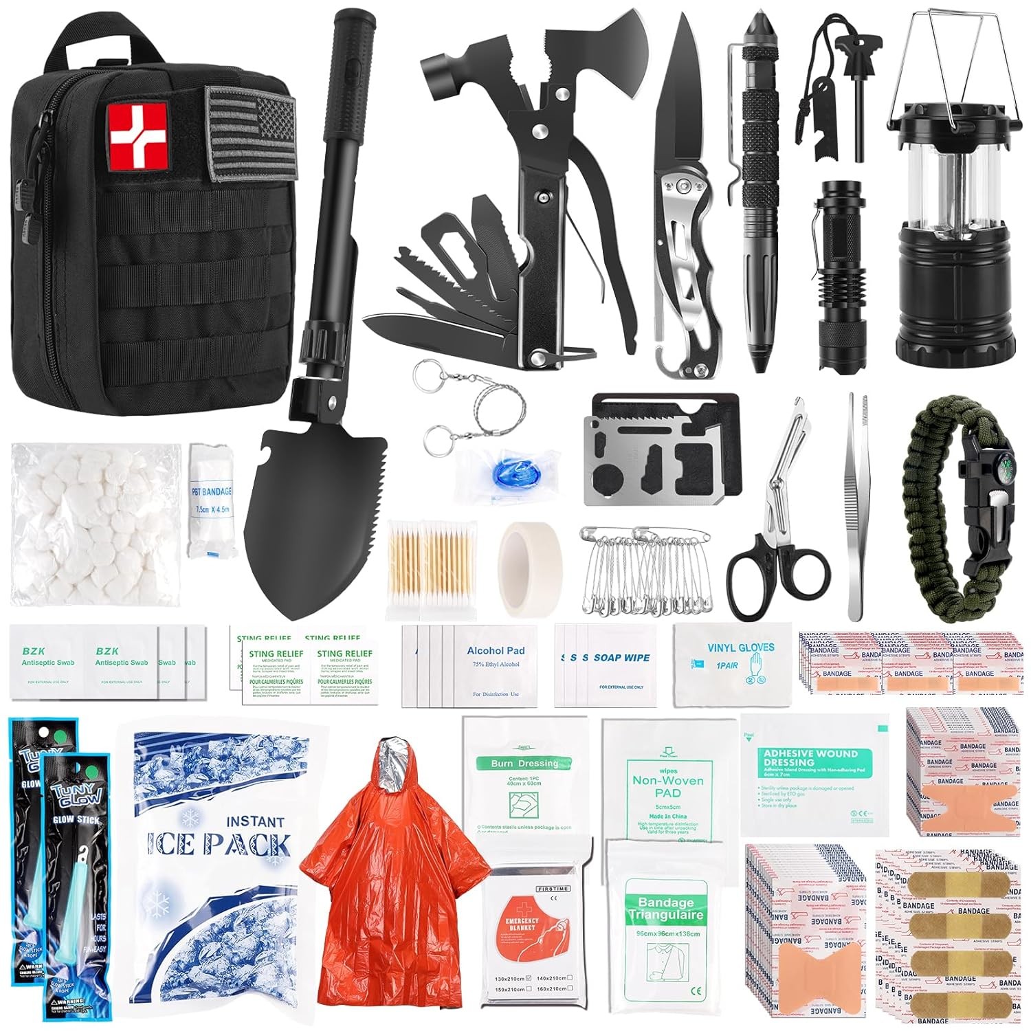 318 PCS Emergency Survival Kit First Aid Kit Camping Gear Equipment Set