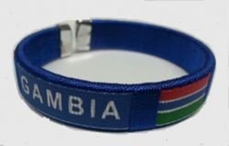 Gambia Blue Country Flag Flexible Adult C Bracelet Wristband… 2.5 Inches in Di