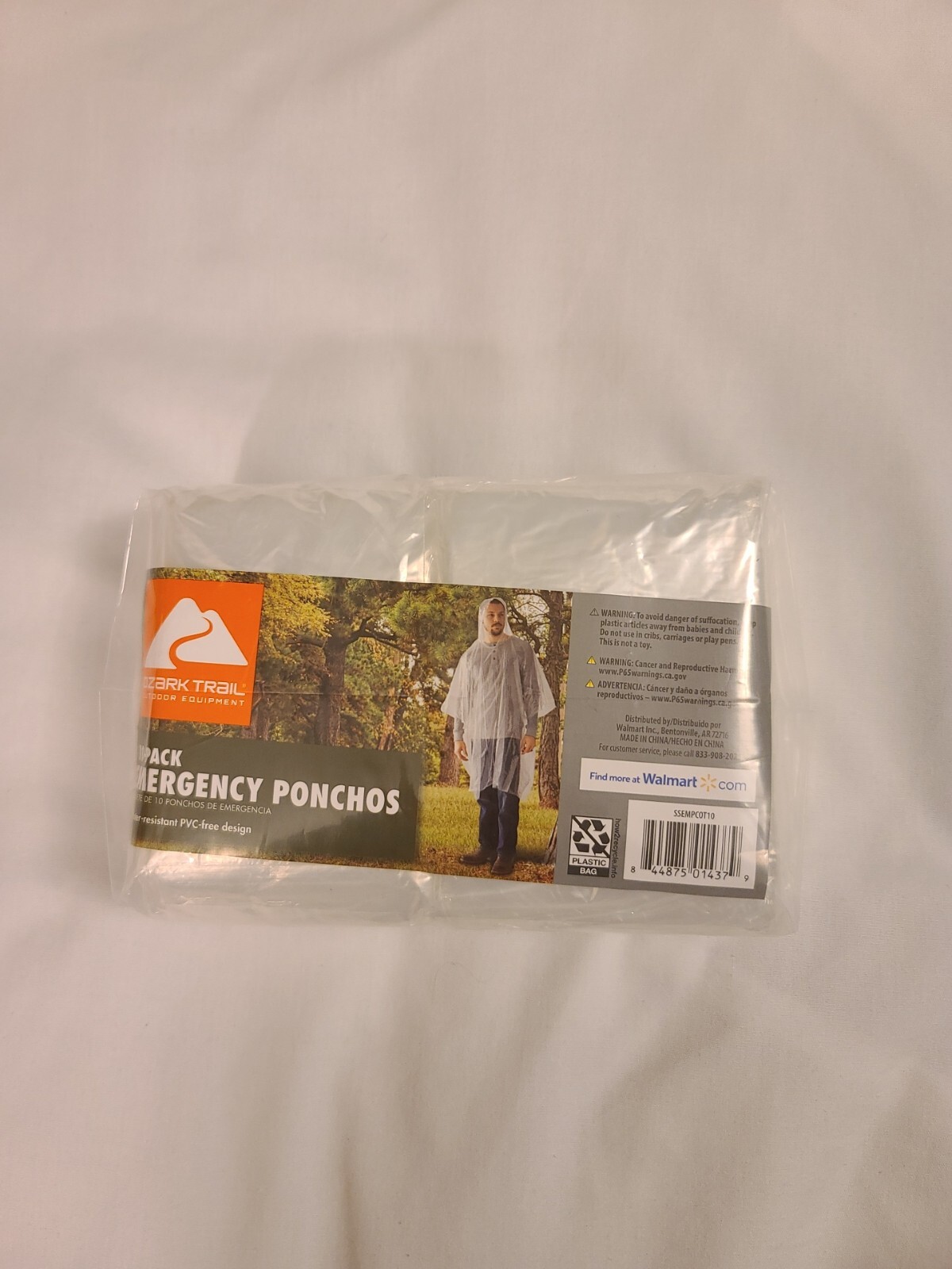 NEW IN SEALED PKG OZARK TRAIL 10-Pack Clear Emergency Ponchos
