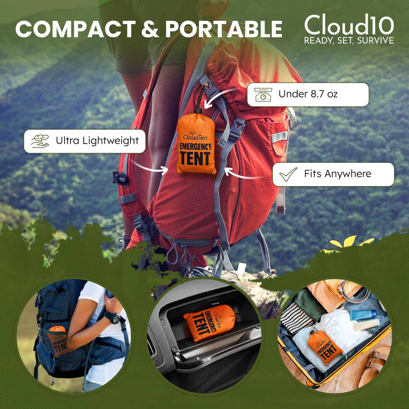 Emergency Tent: Lightweight 2 Person Mylar Survival Tent with Multi-Function …