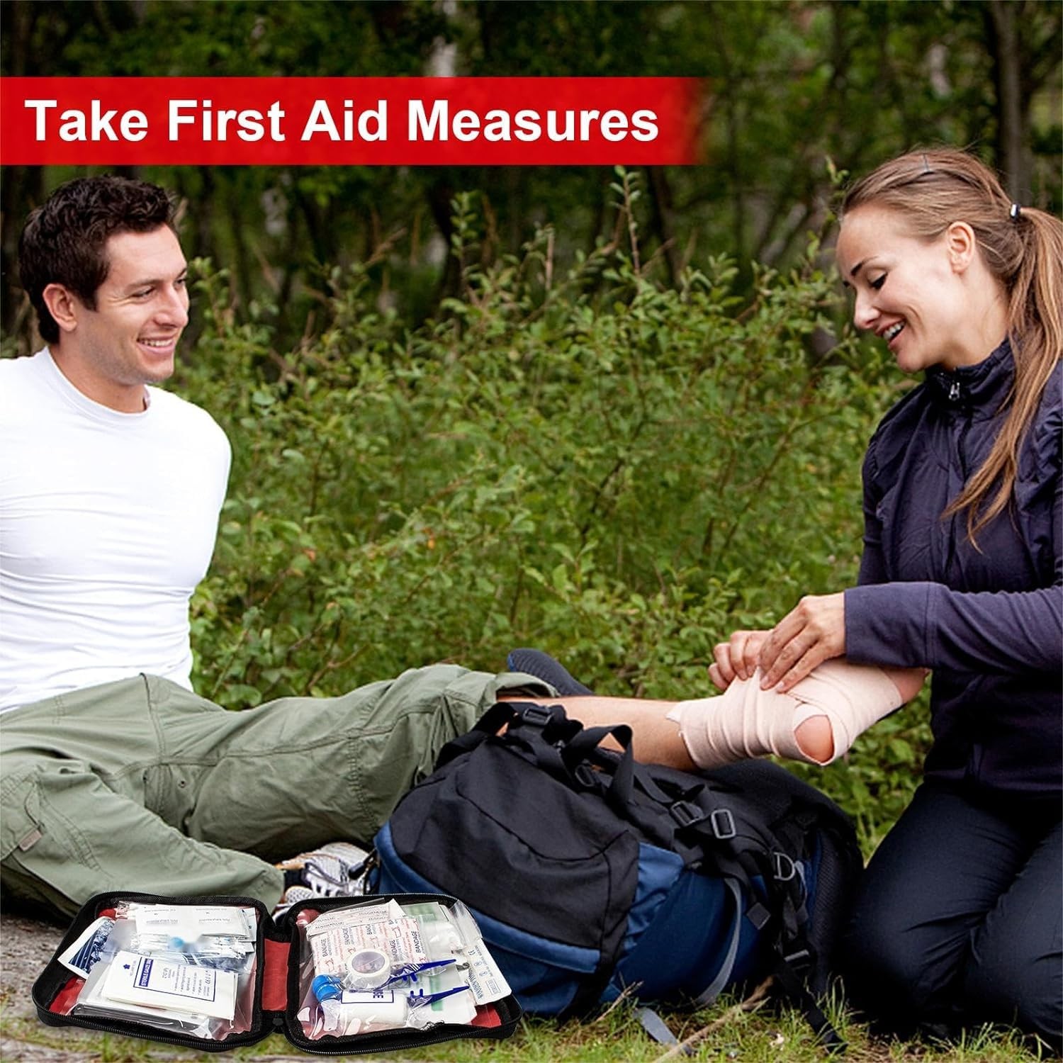 Travel-First Aid-Kit Car-Home 300PCS Survival-Kit Outdoor-Adventure – Red