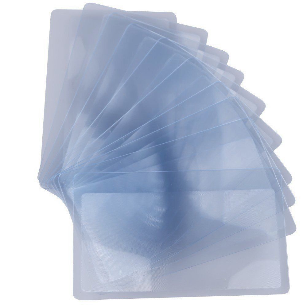 Wallet Magnifier Credit Card Sized Magnifying Lenses – 3X Magnification 12 PACK