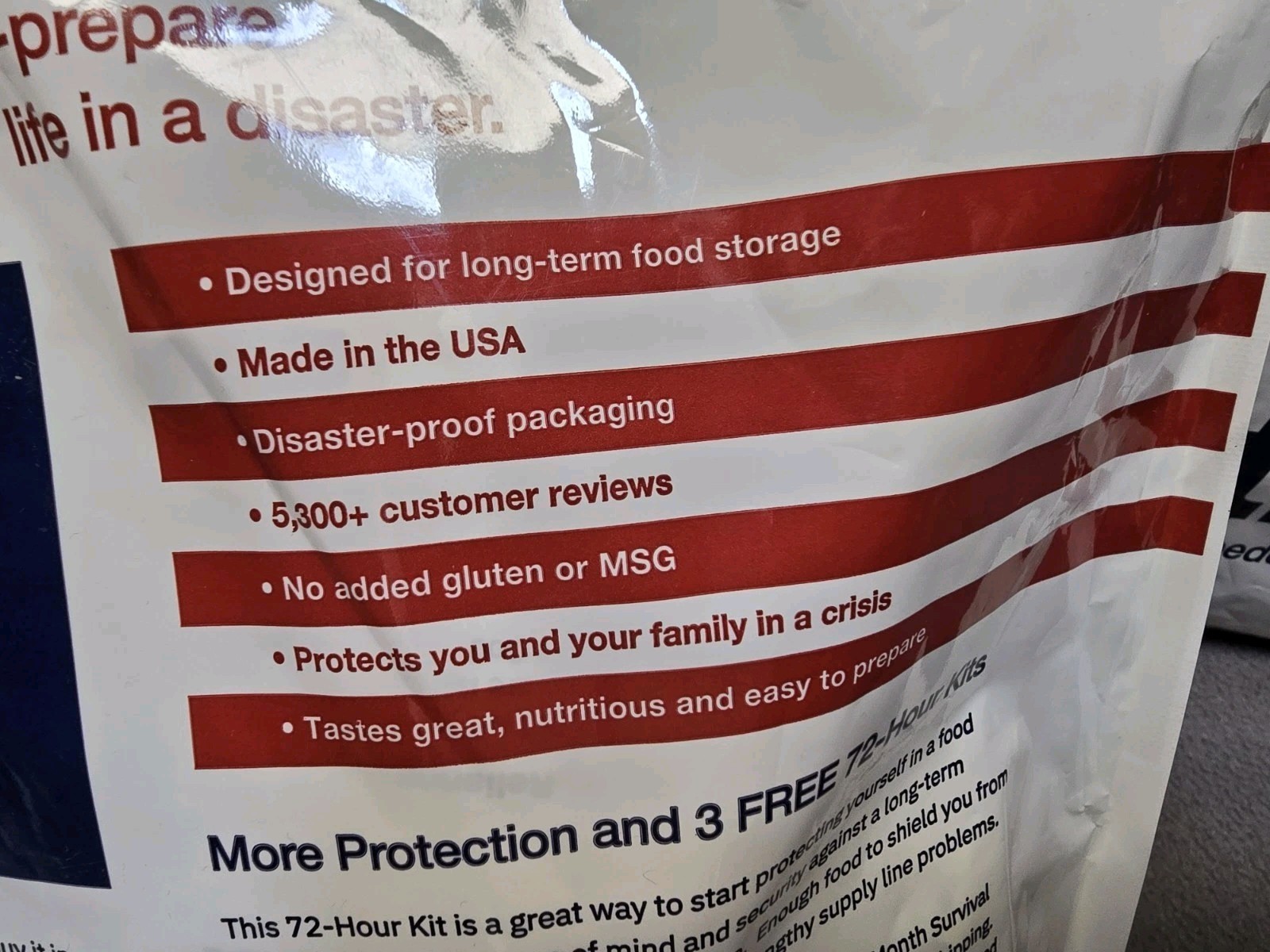 4PATRIOTS 72 Hour Survival Food Kit Lot Of 3 Packages Backpacking Camping