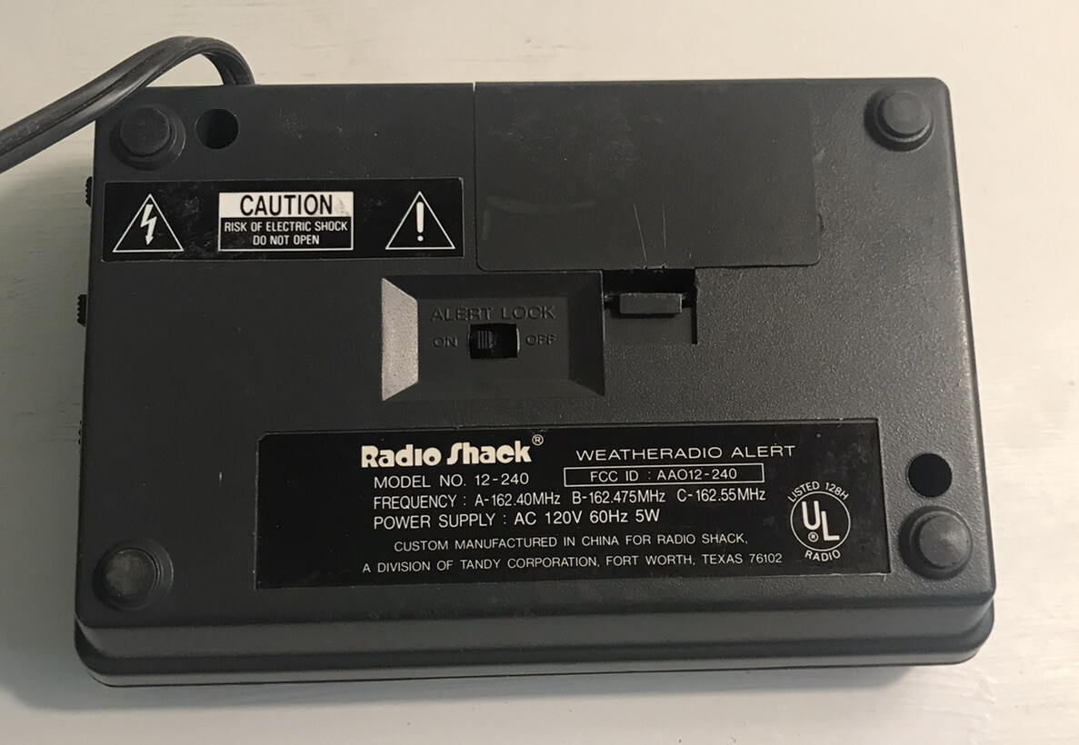 Radio Shack Weather Radio Alert Model 12-240