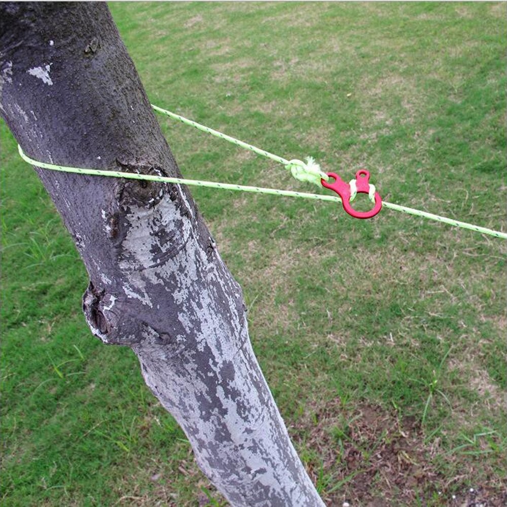 Pack of 10 Aluminum Guyline Wind Rope Buckle Cord Adjuster for Tent Red