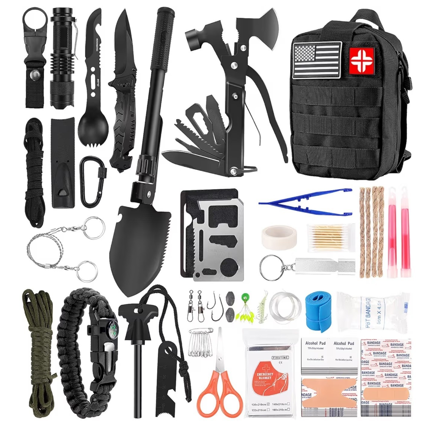 142 Pcs Emergency Survival Kit and First Aid Kit