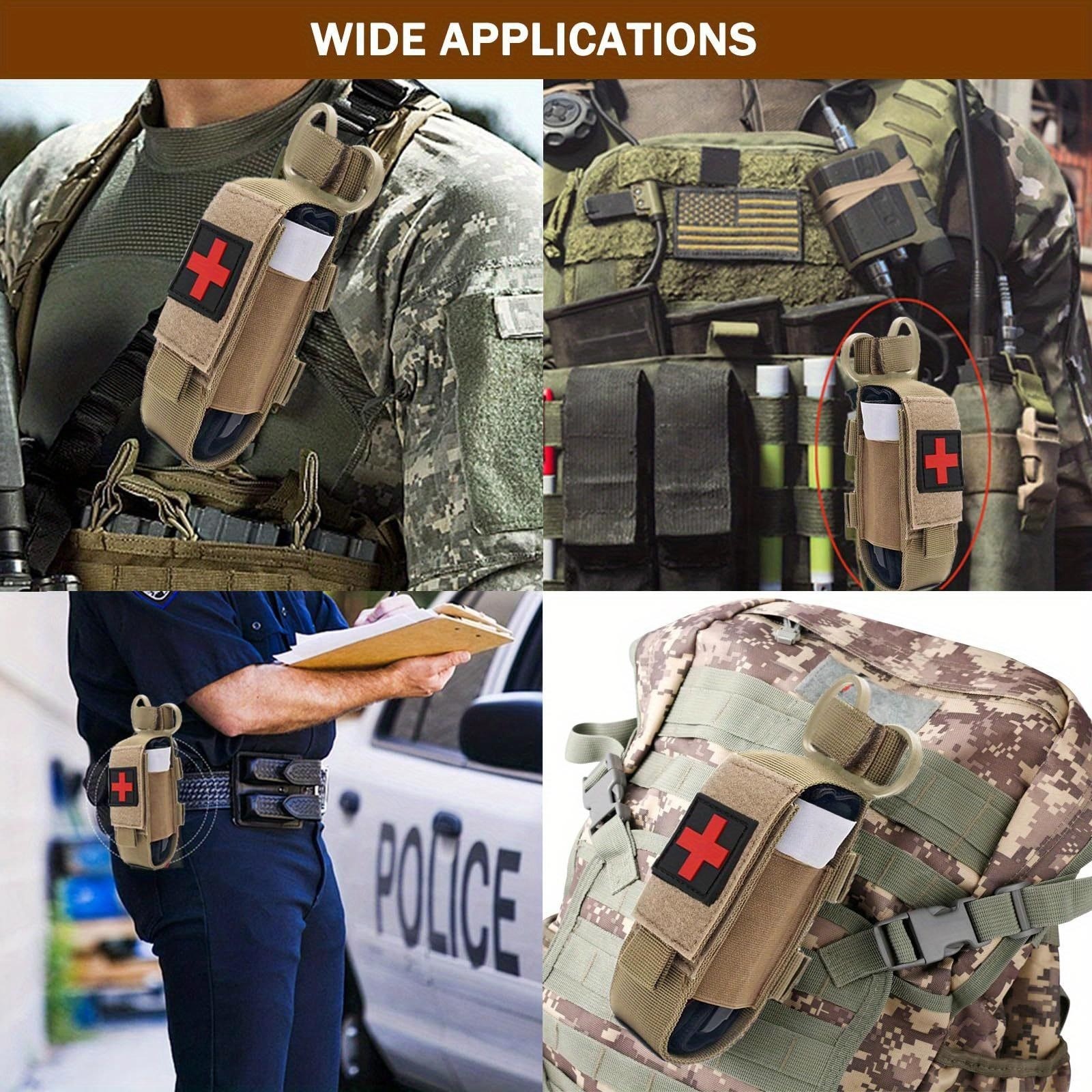 Practical IFAK trauma first aid tool storage, MOLLE tourniquet storage bag