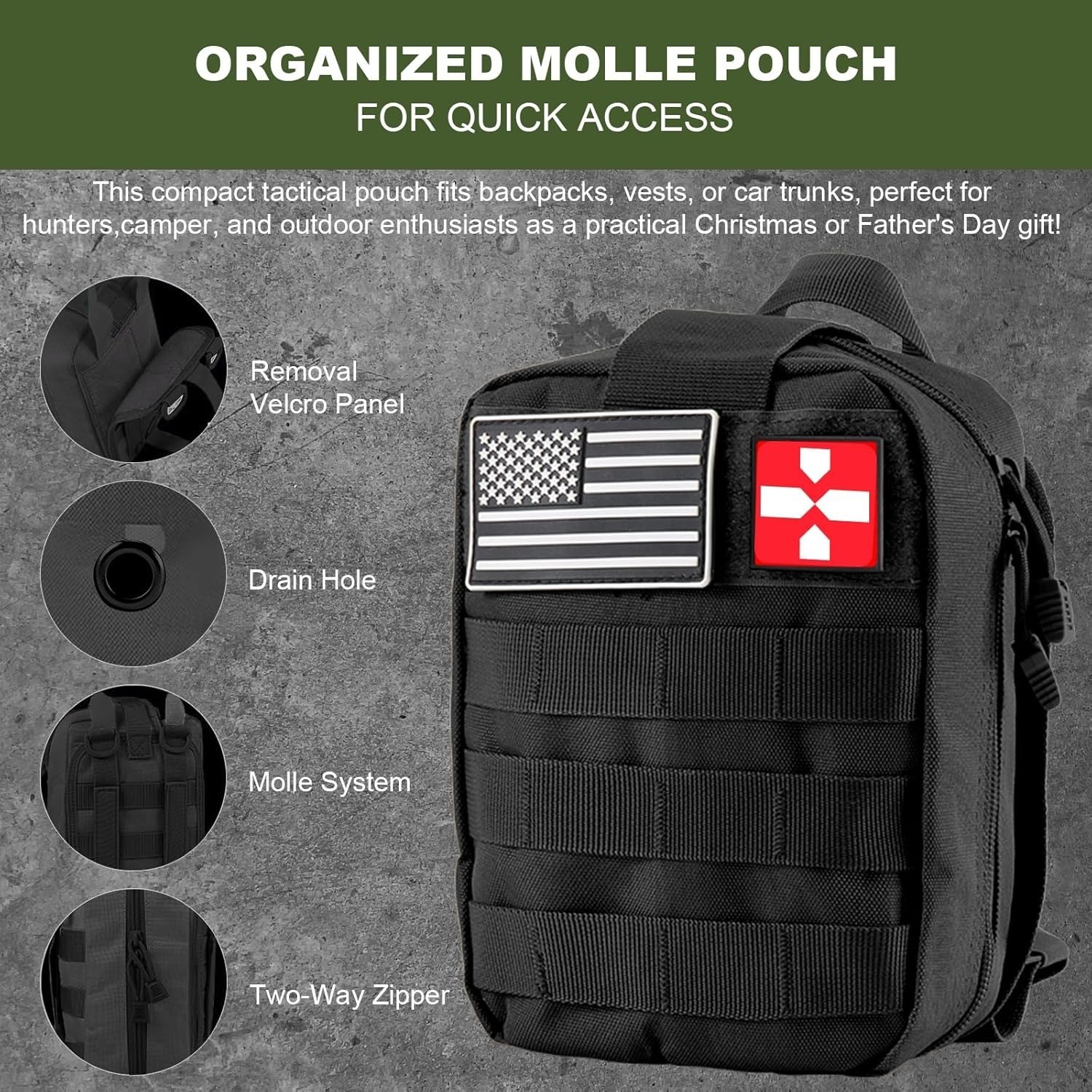150PCS Emergency Survival Kit Molle Pouch Outdoor Gear Gift for Men