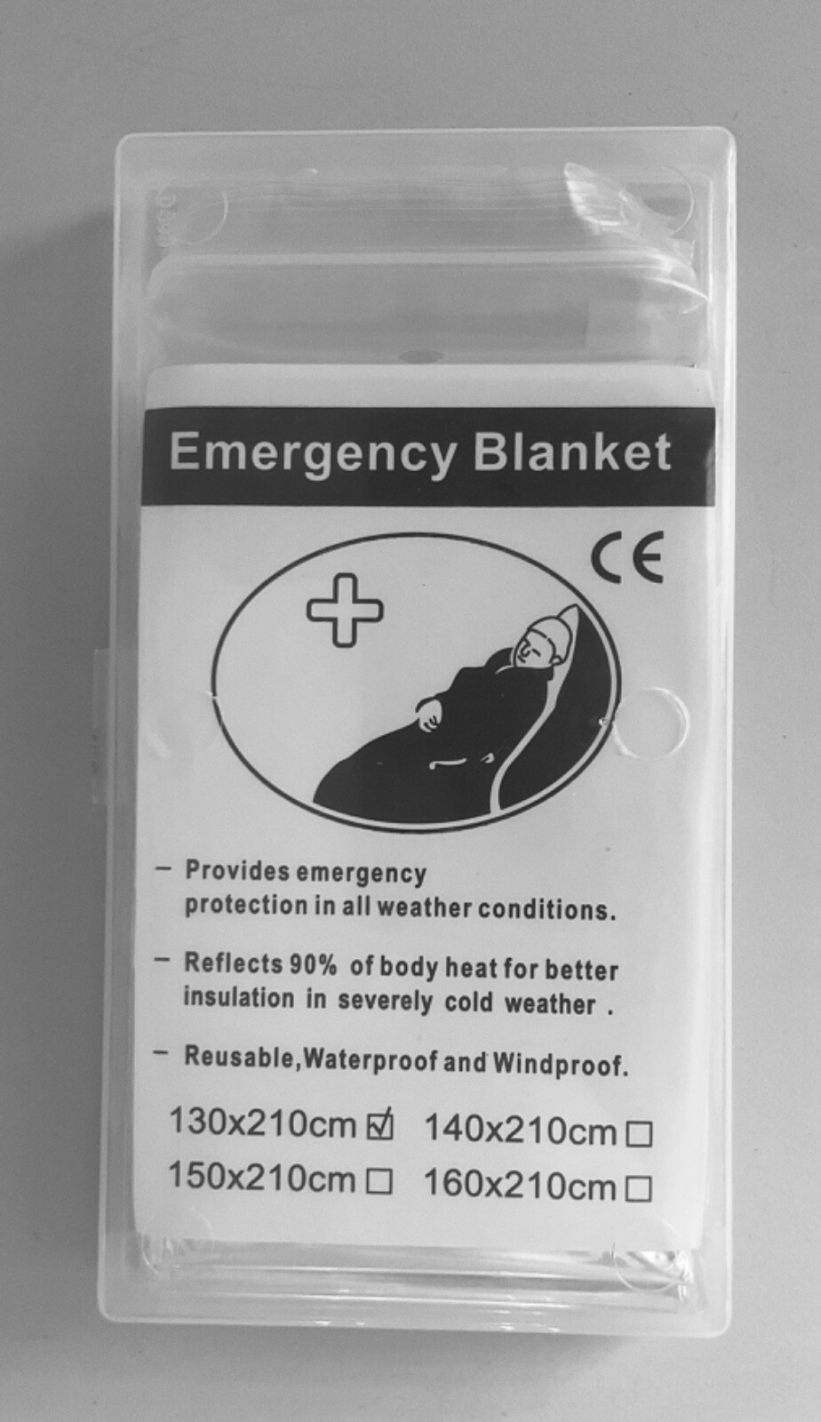 Emergency Blanket 83×51” 130 x 210 cm Rescue Thermal Mylar New in Plastic Case