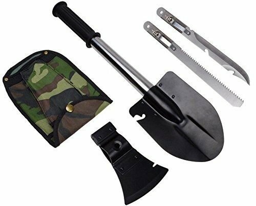 4 in 1 Emergency Backpacking Camping Hiking Knife Shovel Axe Saw Gear Kit