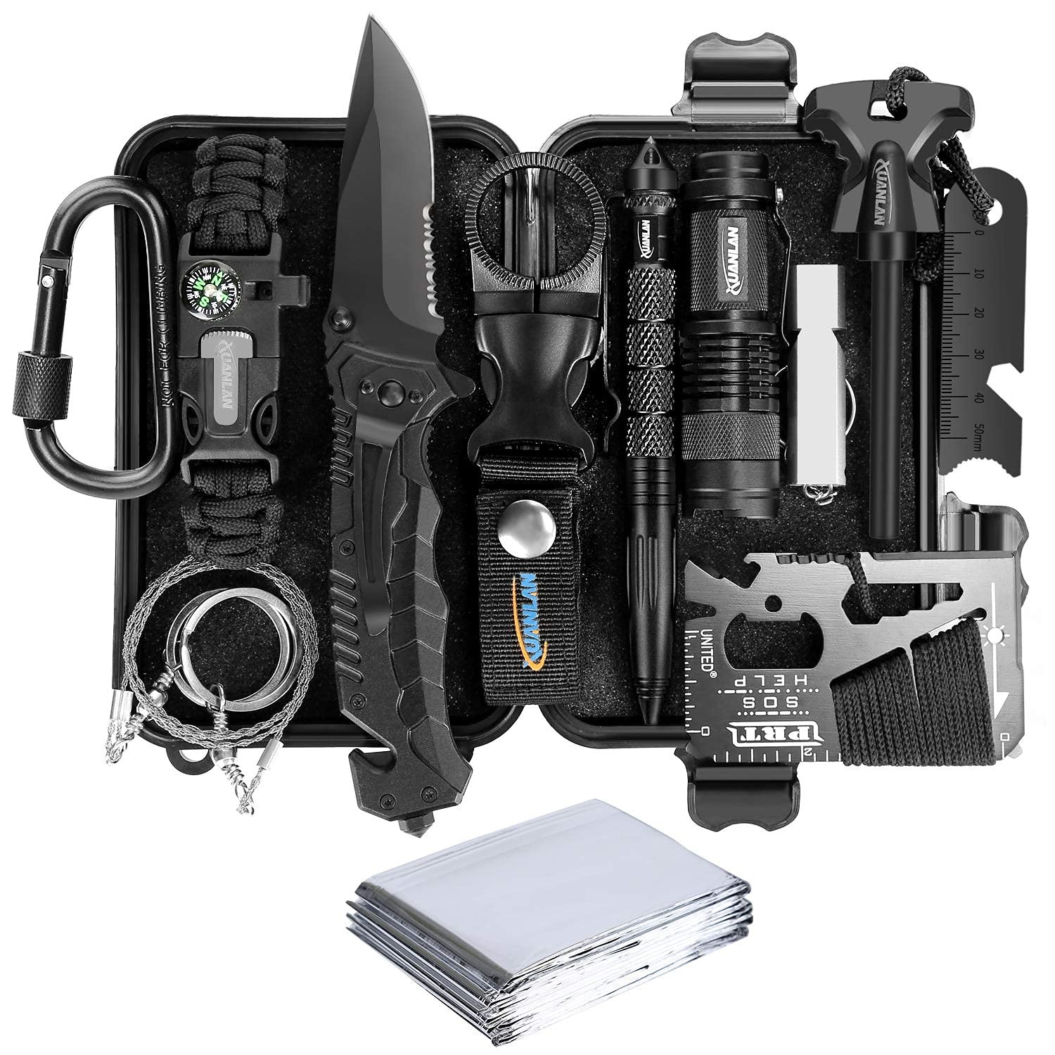Emergency Survival Kit 13 in 1, Outdoor Survival Gear Tool with Survival Brac…