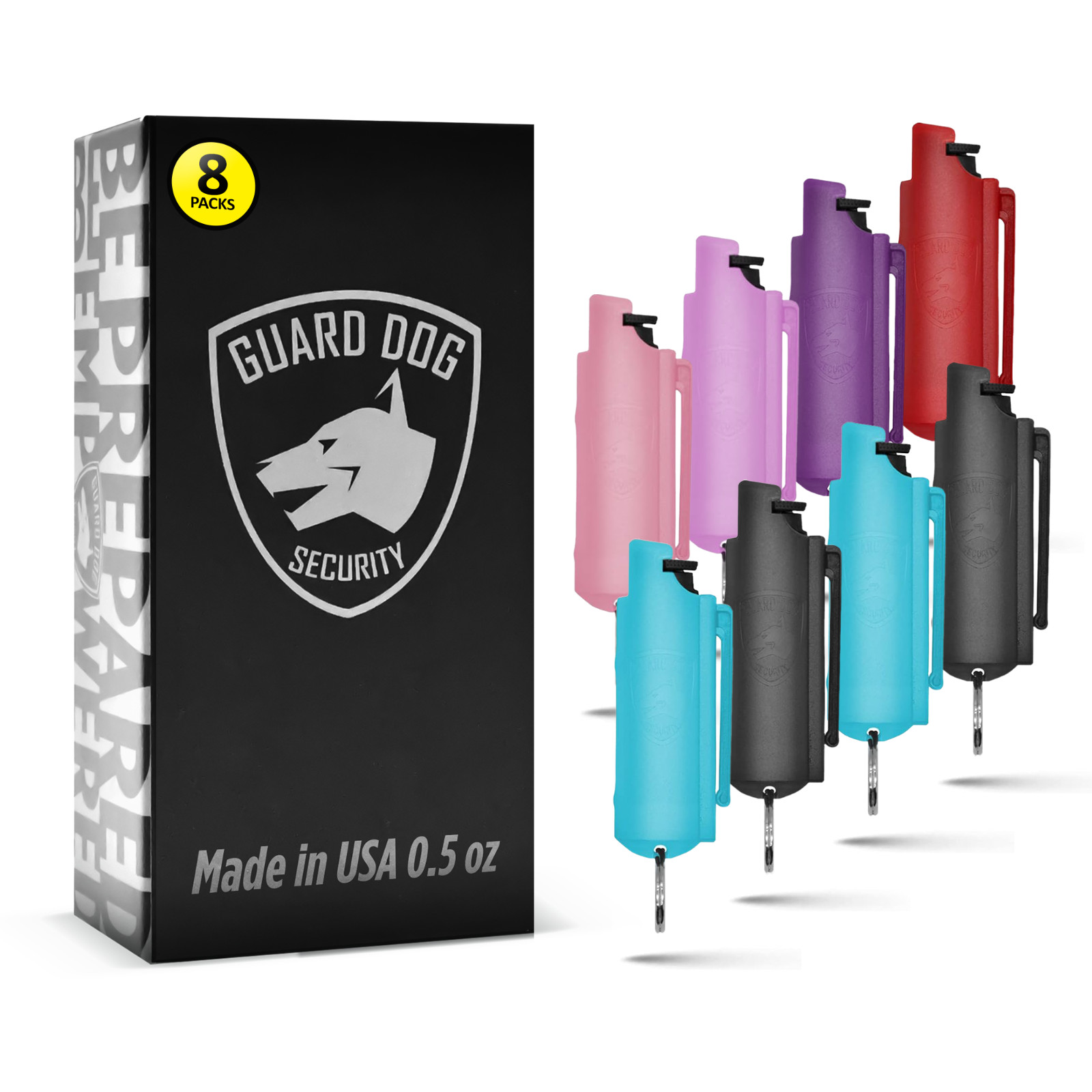 Quick Action Pepper Spray Hard Case with belt clip | 8 Pack