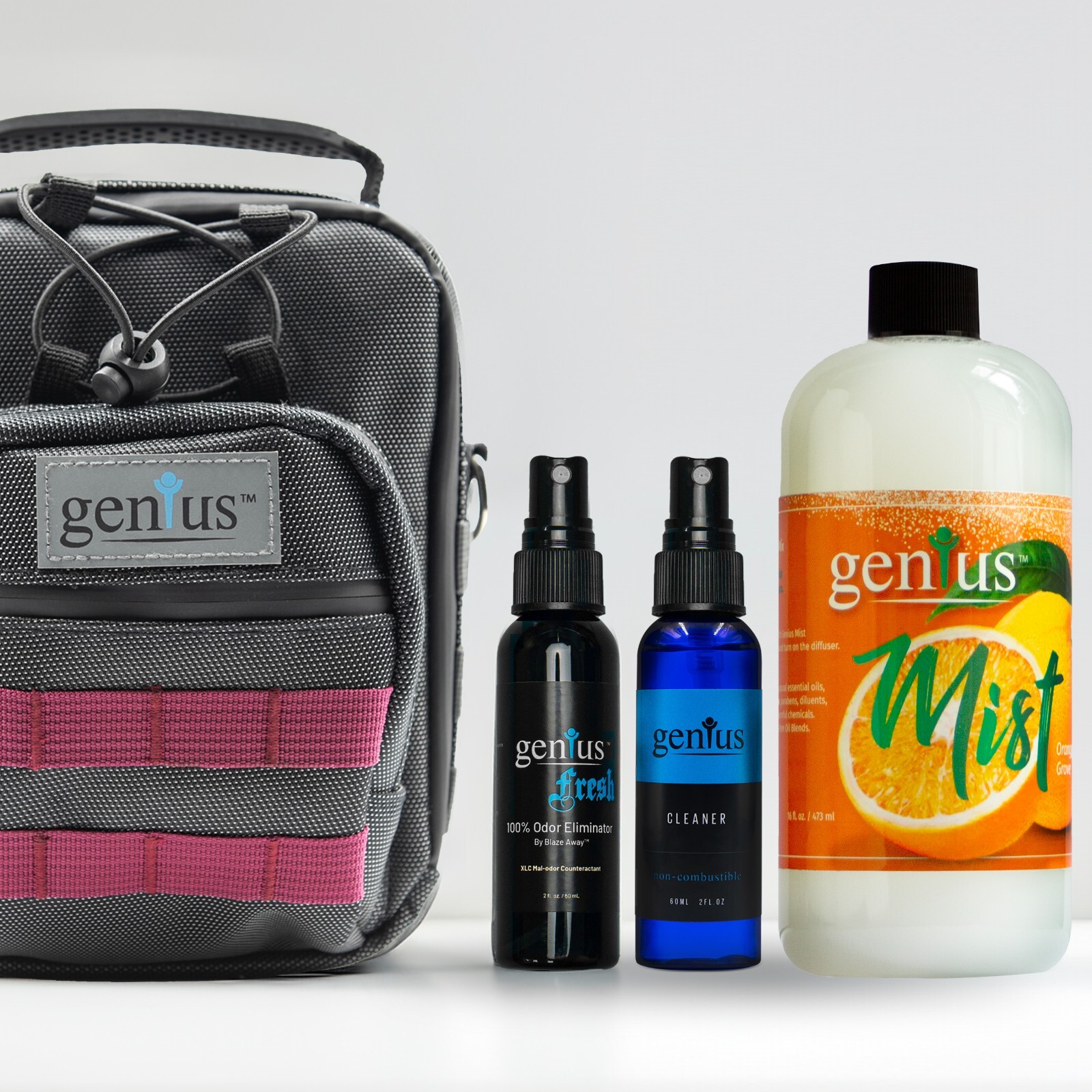 Anywhere Survival Kit: Genius Mist, Genius Fresh, Cleaner & Backpack Bundle