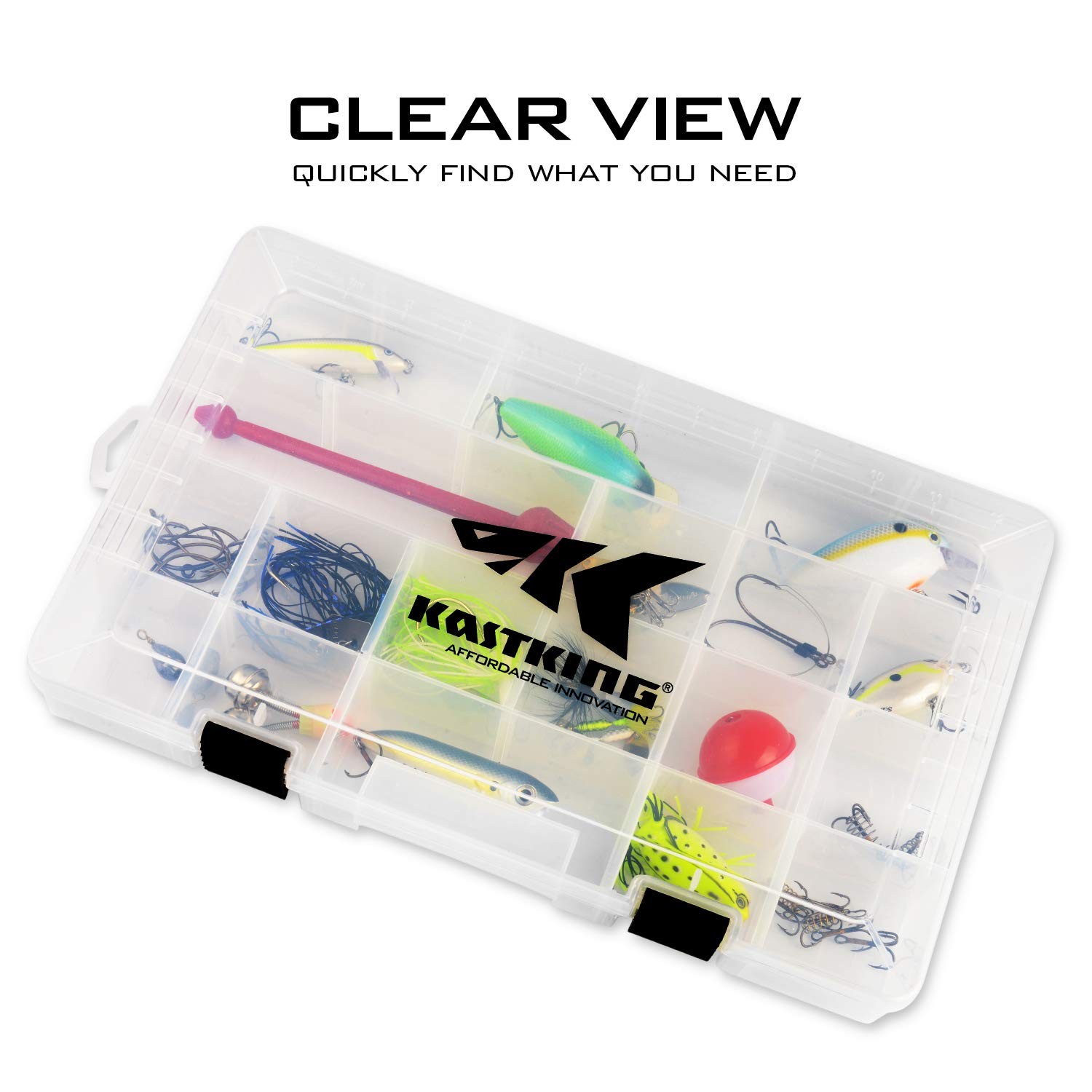 KastKing Tackle Boxes, Plastic Box, Four 3700 (Tray Size: 14″x8.75″x1.75″)
