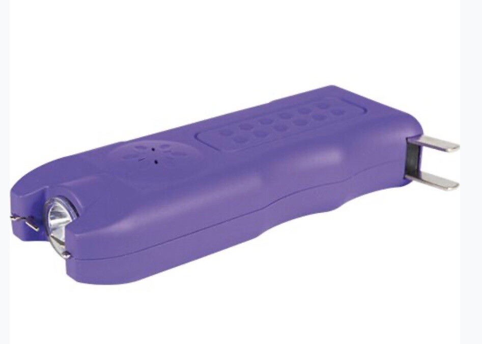 3-in-1 Strong Pain-Inducing Stun Gun, Alarm, Flashlight – PURPLE Self Defense