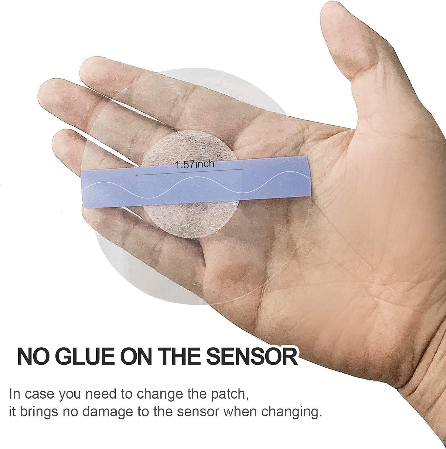 Transparent 40-Pack Libre Sensor Covers – No Glue Center for Comfort & Safety