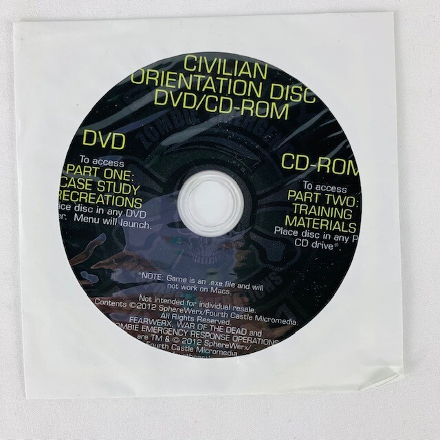 New Zombie Outbreak Survival Kit w/Electronic Training Supplement Disc Z.E.R.O.