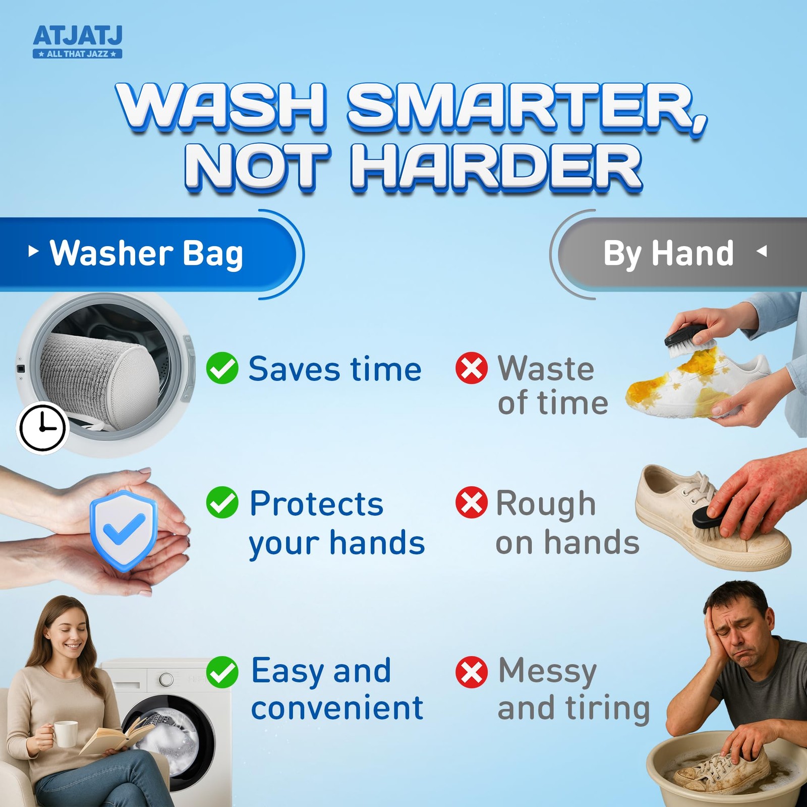2-Pack Shoe Washing Machine Bag, 360° Deep 15 x 6.5 x inches, gray