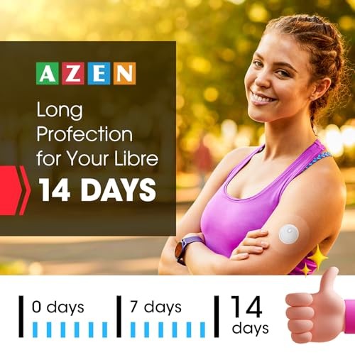 Azen 60 Freestyle Sensor Covers Libre 3 Waterproof Adhesive Patches Transparent