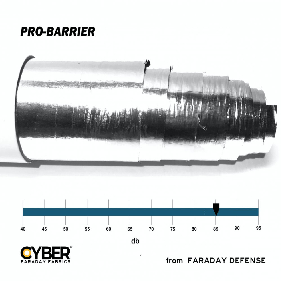 Faraday Cyber Pro Barrier Fabric EMF RF Shielding Foil Roll 48″ x 1′