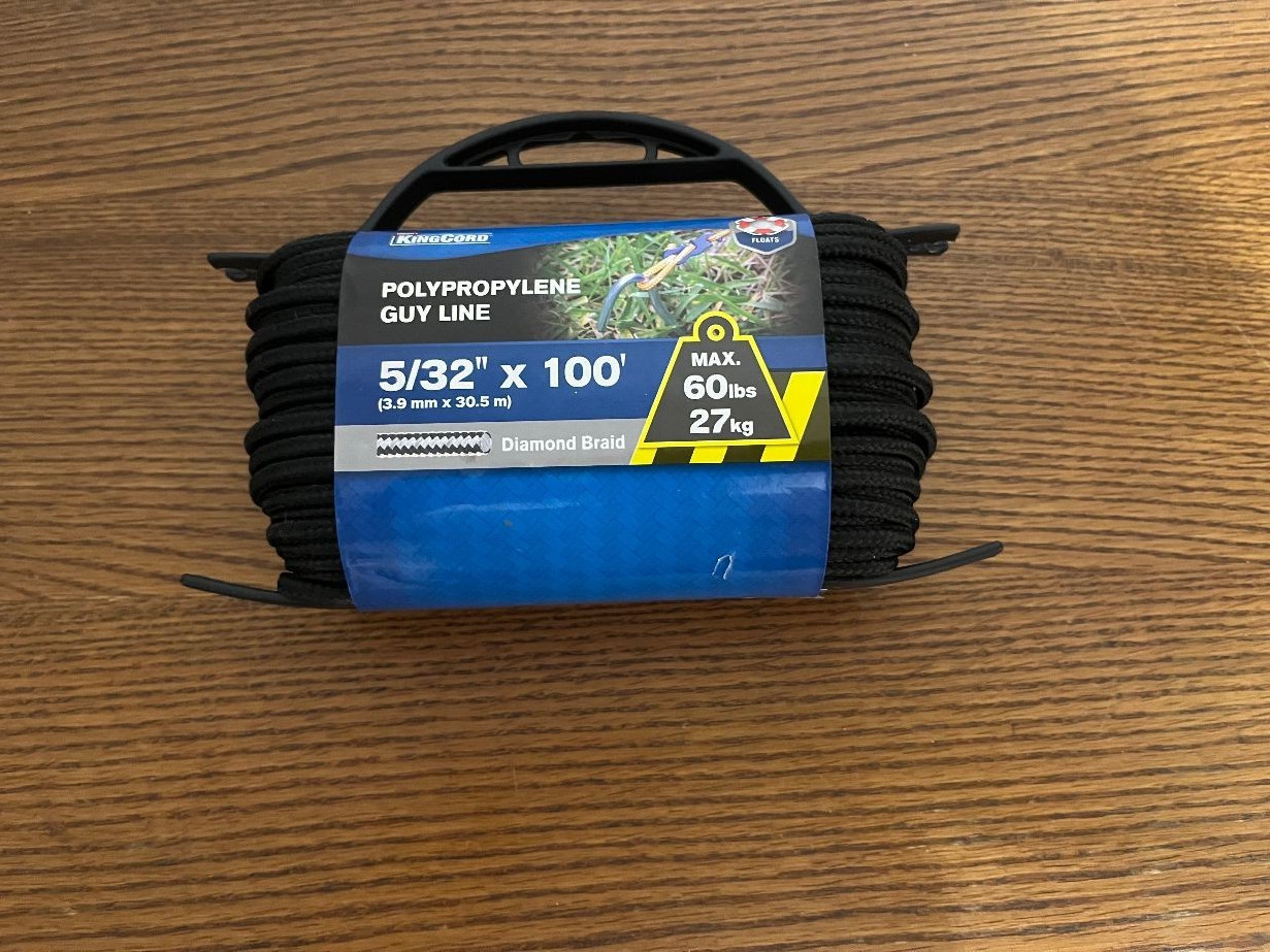 Black Diamond Braid Utility Line Rope 5/32 100 Polypropylene Guy Line