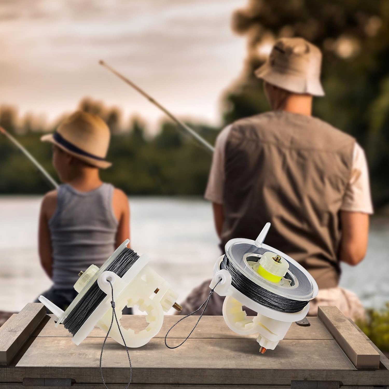 2 Pcs Trip Wire on Reusable Reel(85ft)12Gauge Camping Security Trip Alarm
