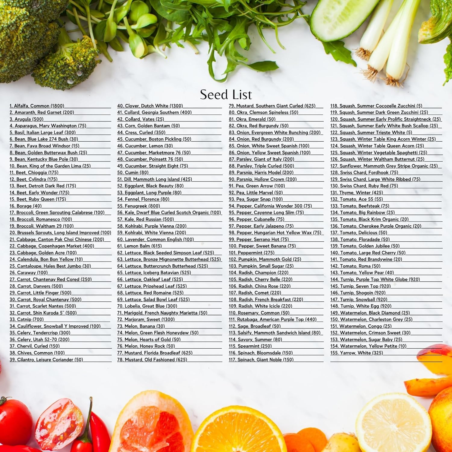 Survival Seed Kit America’S #1 Largest Assortment of Heirloom Seeds – 155 Variet