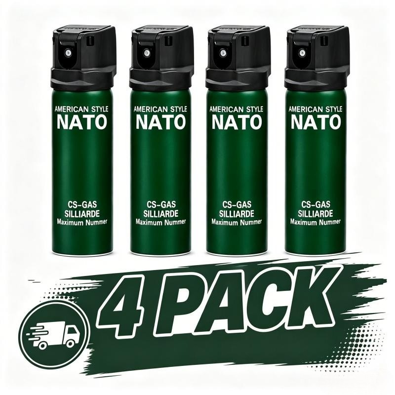 4 Pack Pepper Spray 110ml Max Strength Flip Top Canister Self Defense Guard