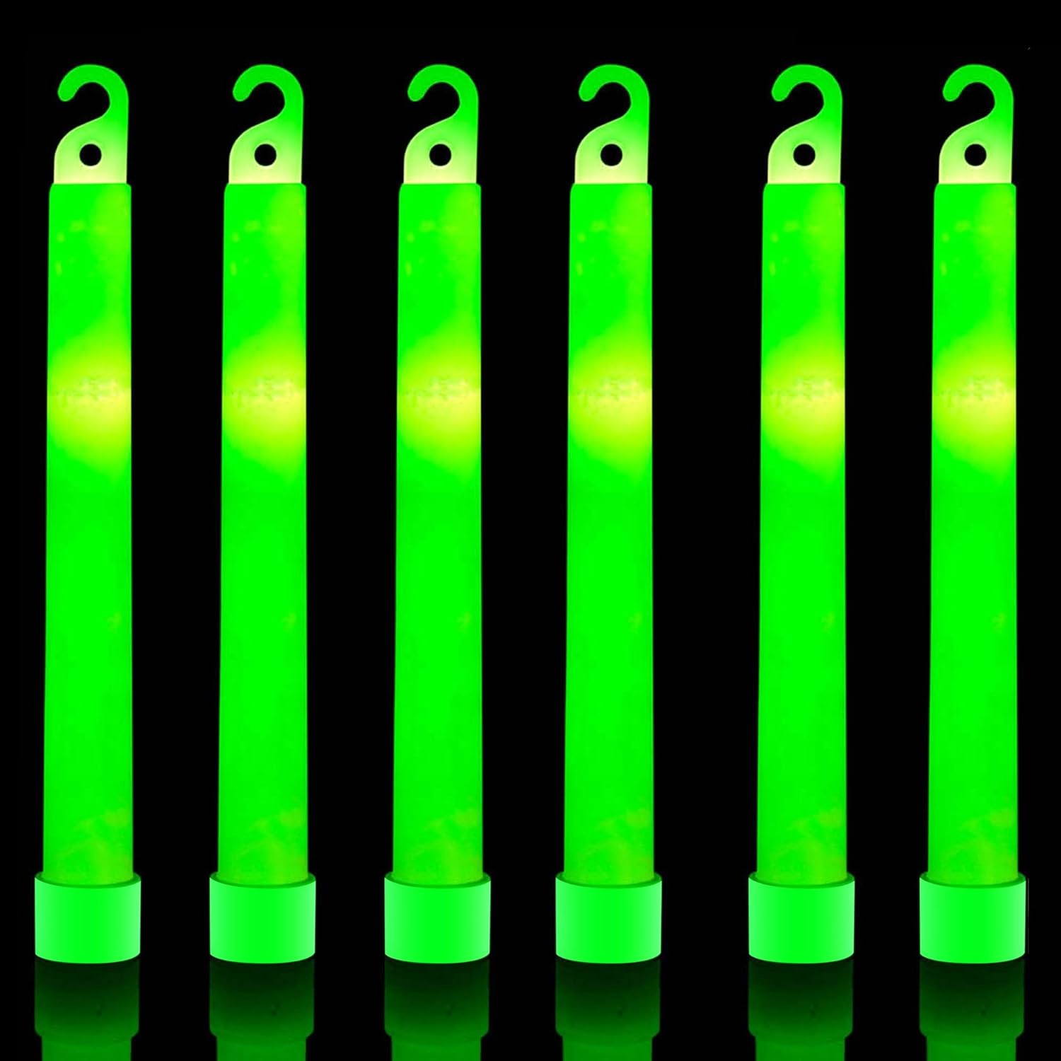 32 Ultra Bright 6 Inch Large Green Glow Sticks – Chem Lights Sticks with 12 Hour