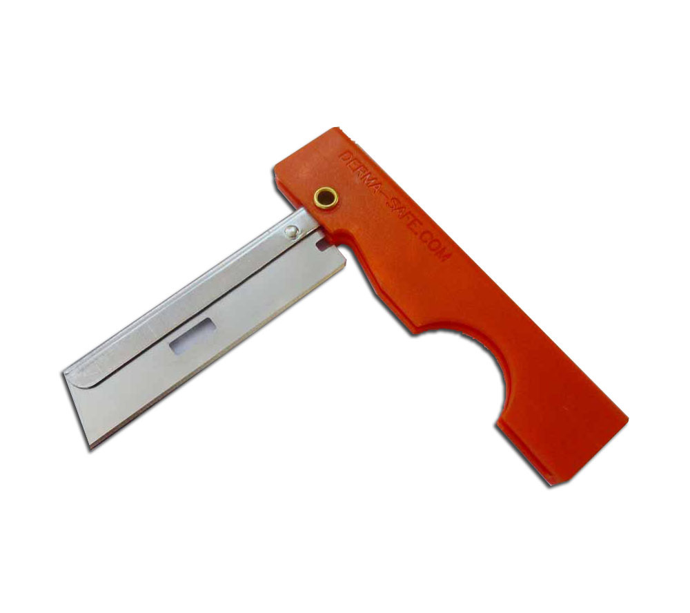 Derma Safe Folding Razor Knife 2 pack Orange for SERE Survival Tool Kit Blade