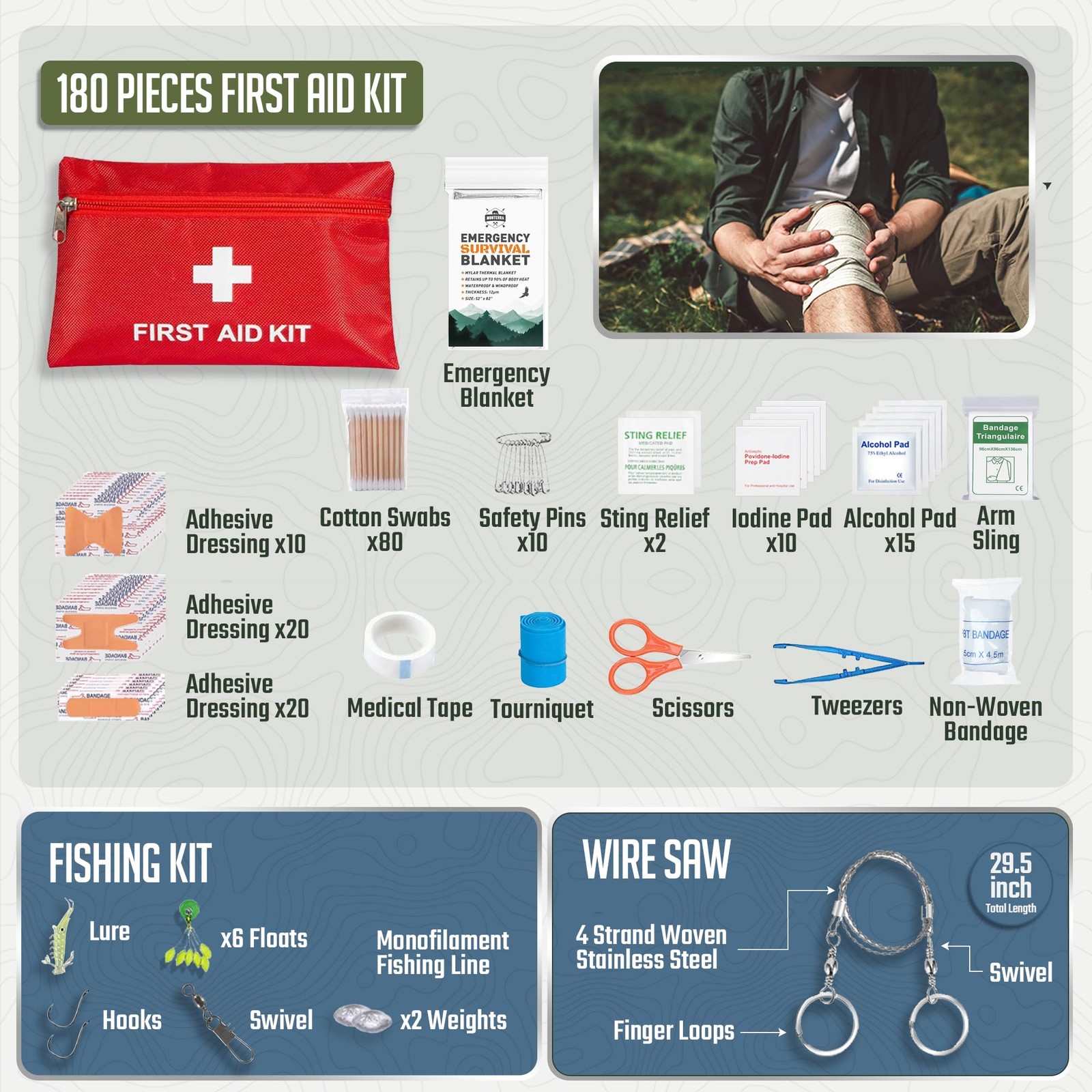 Survival Kit, 250 Pcs, Emergency Gear and Supplies, First Aid, Bug Out Go Bag…