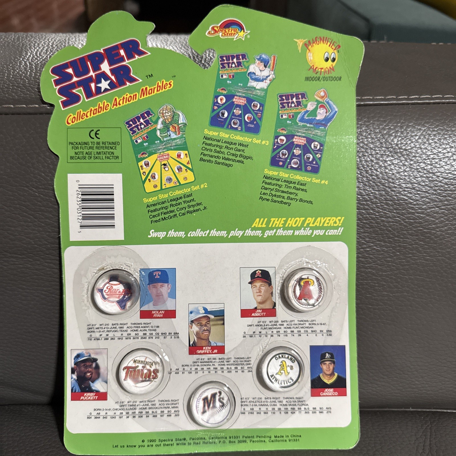 Baseball Super Stars Marbles Set 1 2 3 4 Ken Griffey Jr Nolan Ryan Barry Bonds