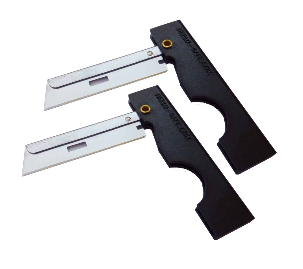 Derma Safe Folding Razor Knife 2 pack Black for SERE Survival Tool Kit Blade