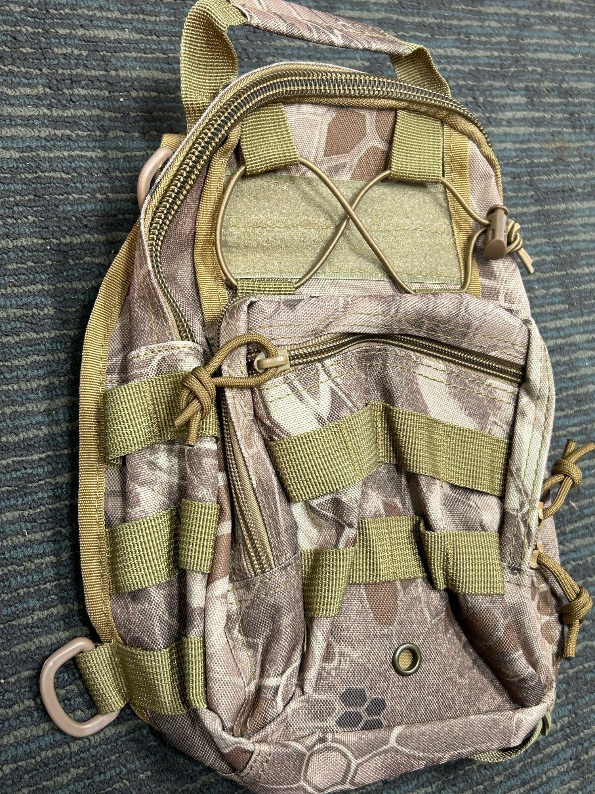 Shoulder Sling Bag Military Style Outdoor Compact Tan Python
