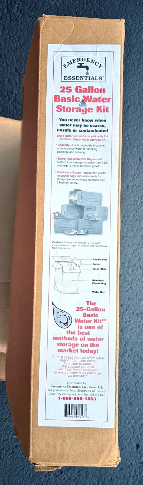 5 PACK EMERGENCY ESSENTIALS (5 X 5 GALLON) DELUXE PORTABLE WATER SANITATION KIT