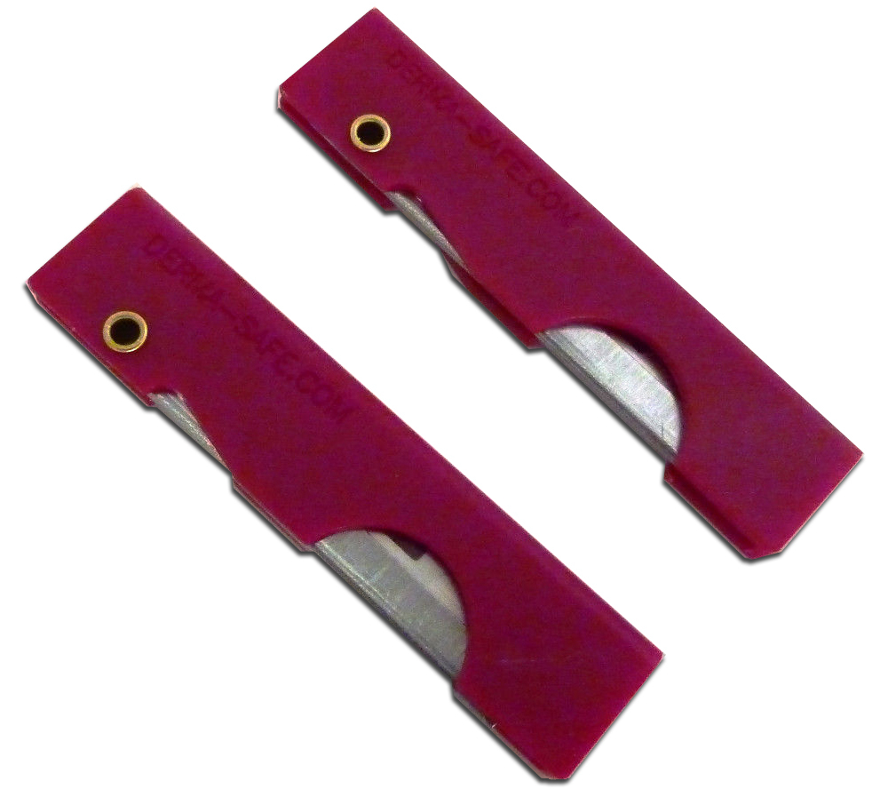 Derma Safe Folding Razor Knife 2 pack Red for SERE Survival Tool Kit Blade