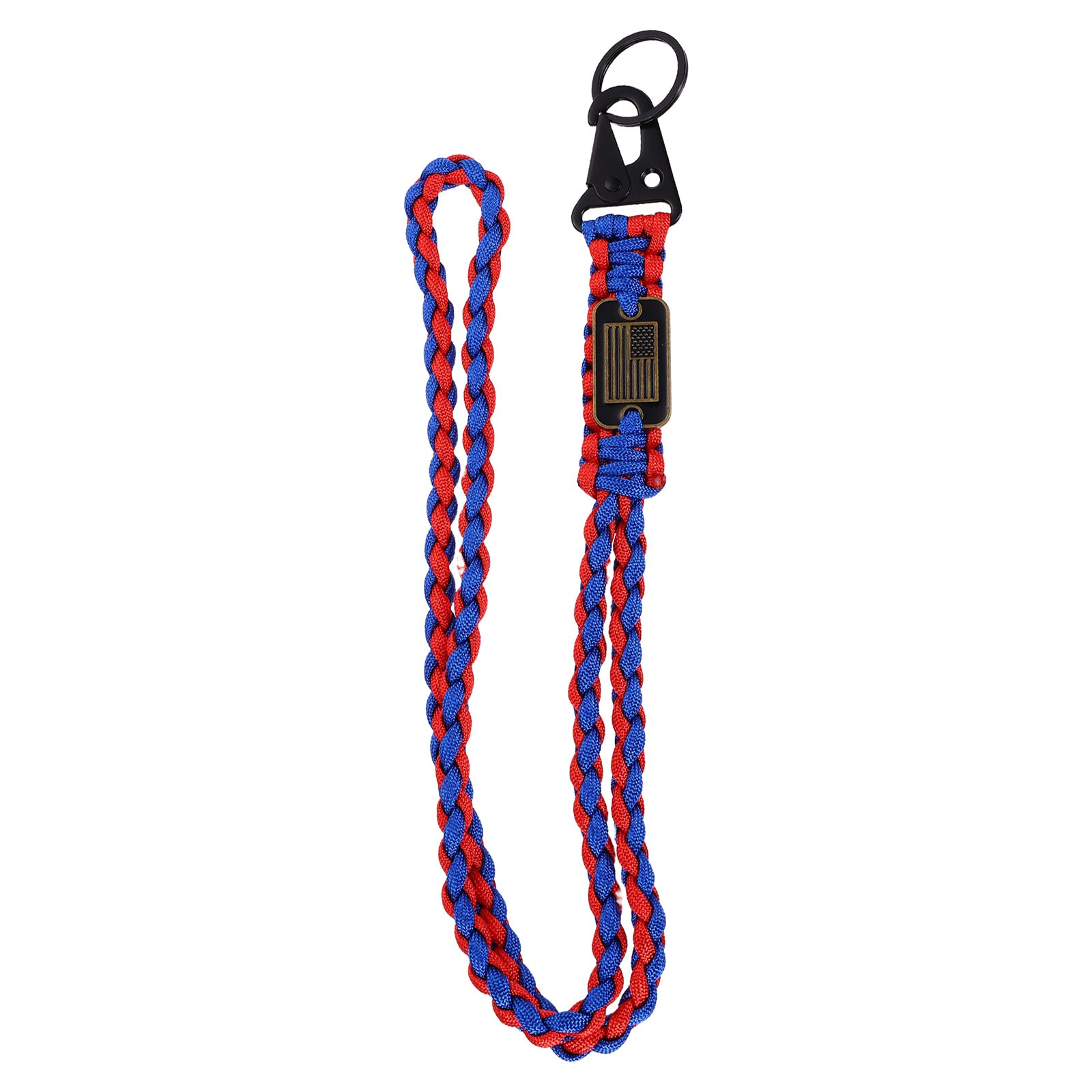 Paracord Lanyard Strong Lanyard with USA Flag Red and Blue