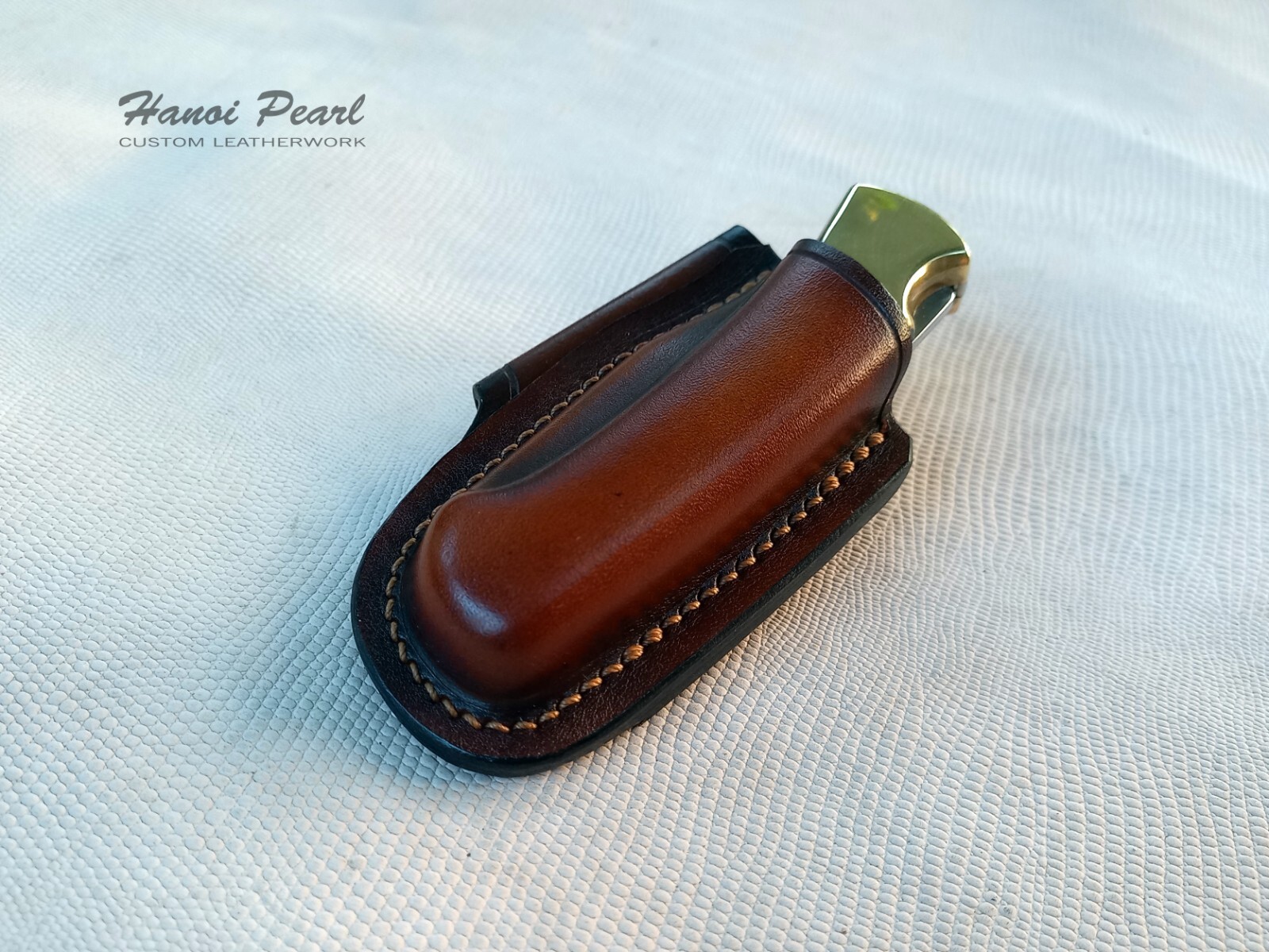 Buck 112 Custom Sheath | Strongside Horizontal Carry Leather Sheath