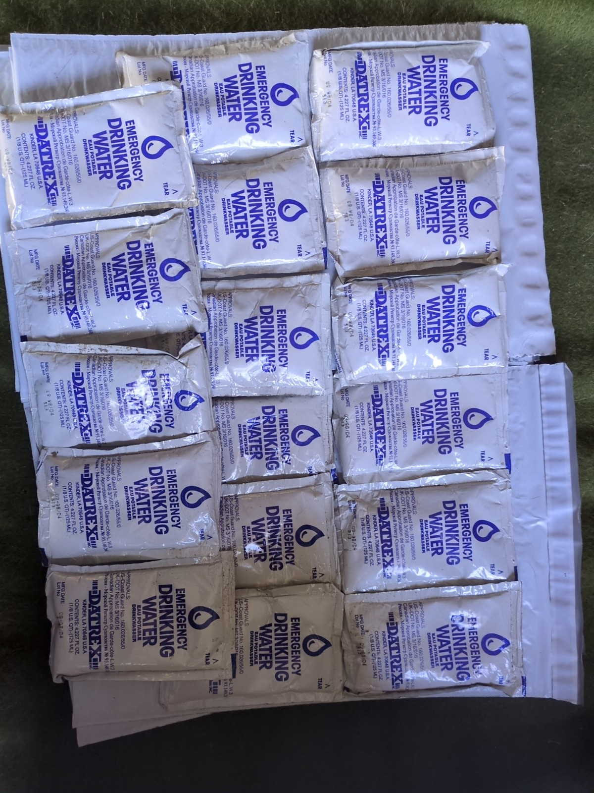 12x Military Datrex Emergency Water Packet 4.227 oz Ea. 3 Day/72 Hour Supply NOS