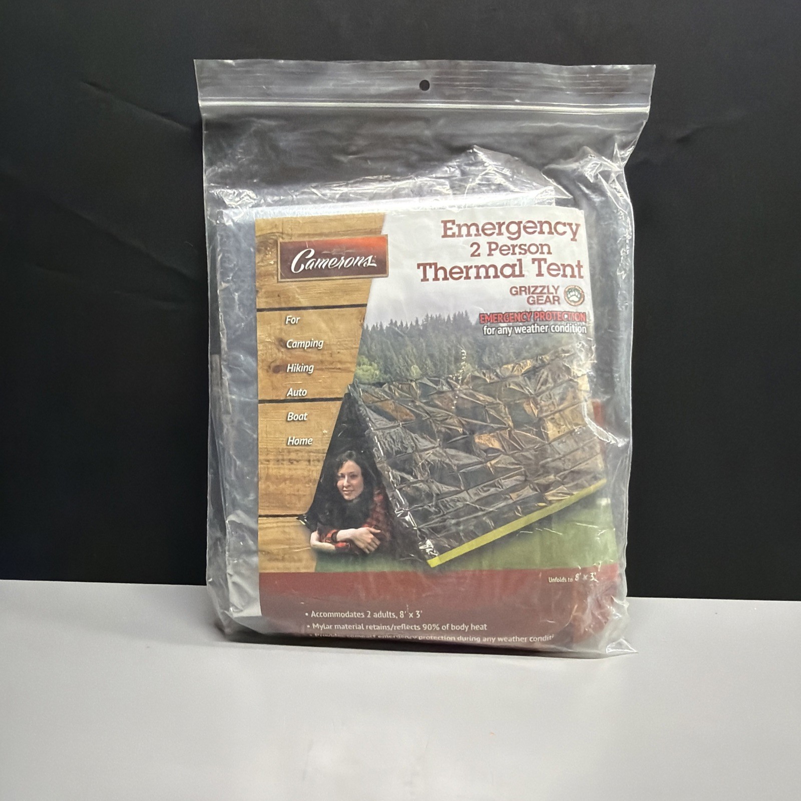 Camerons Emergency Tent 2 Person Thermal Tent Wind Water Proof, Protection