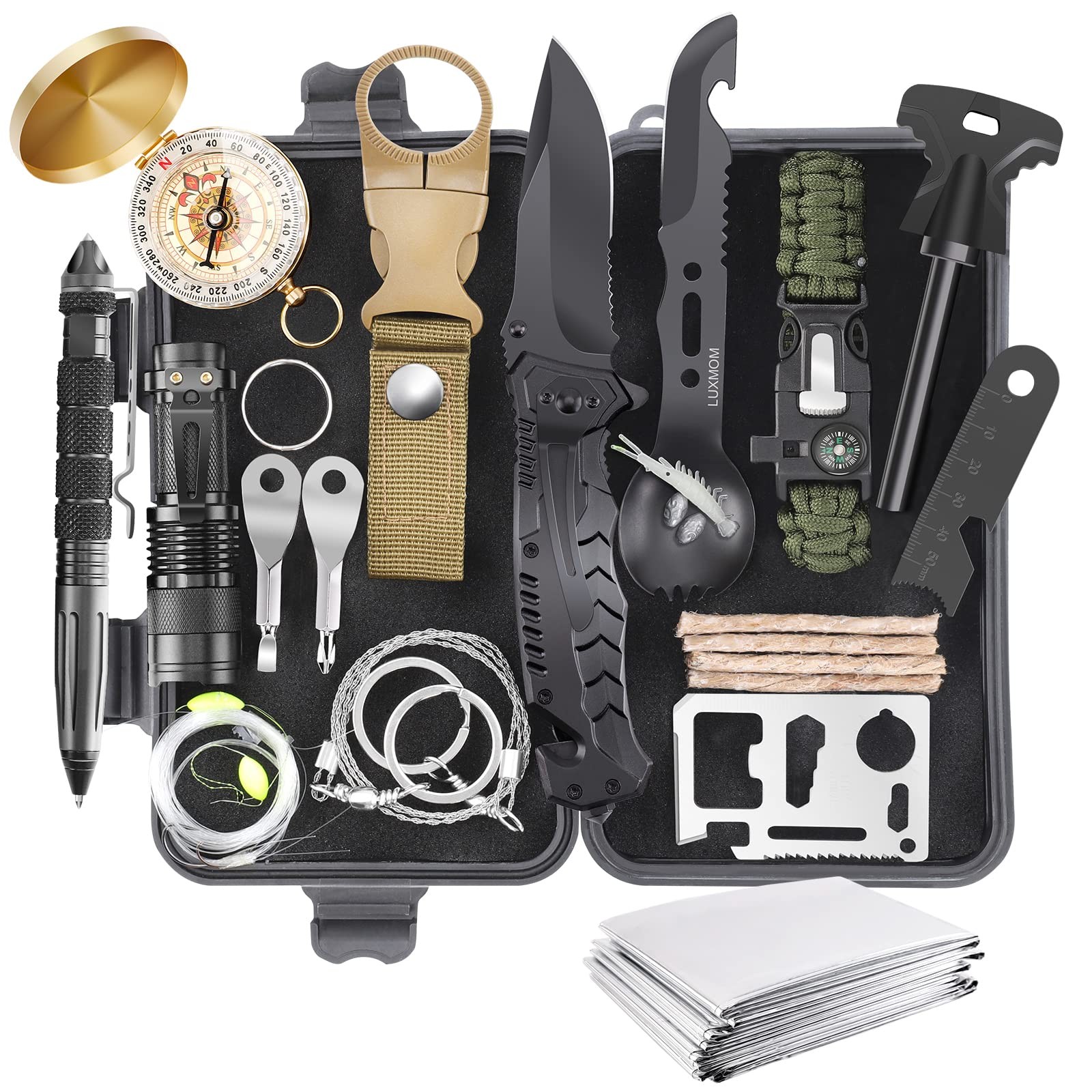 Gifts for Men Dad Husband Teenage Boy, Survival Kit 28 in 1, Survival Gear To…
