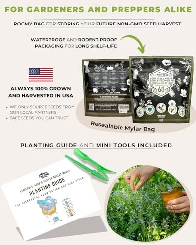 Medicinal & Survival Seed Kit – 60 Heirloom Non-GMO USA Grown Seeds for