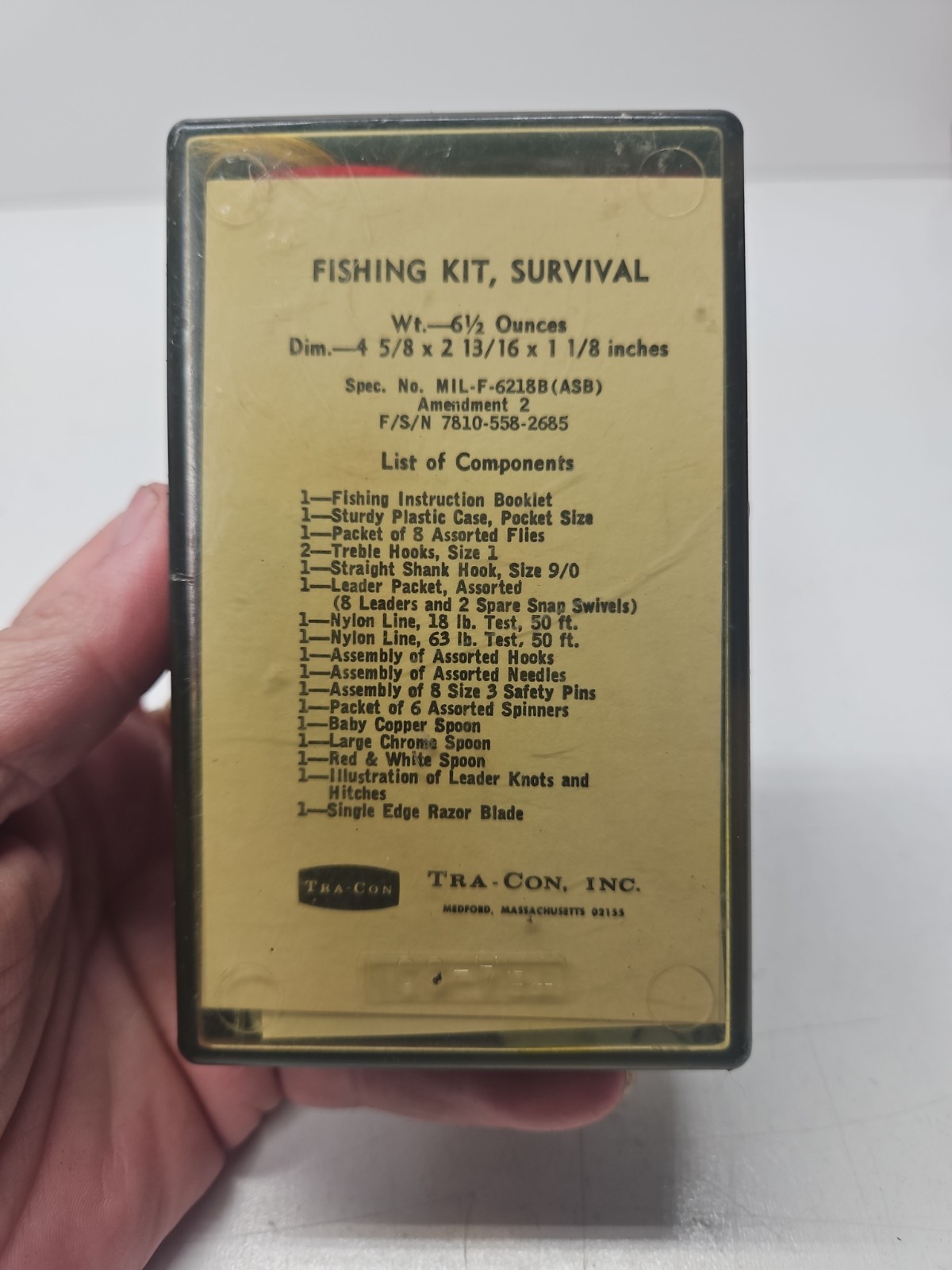 Vintage TRA CON Survival USAF Emergency Fishing Kit Original 1980s New Sealed