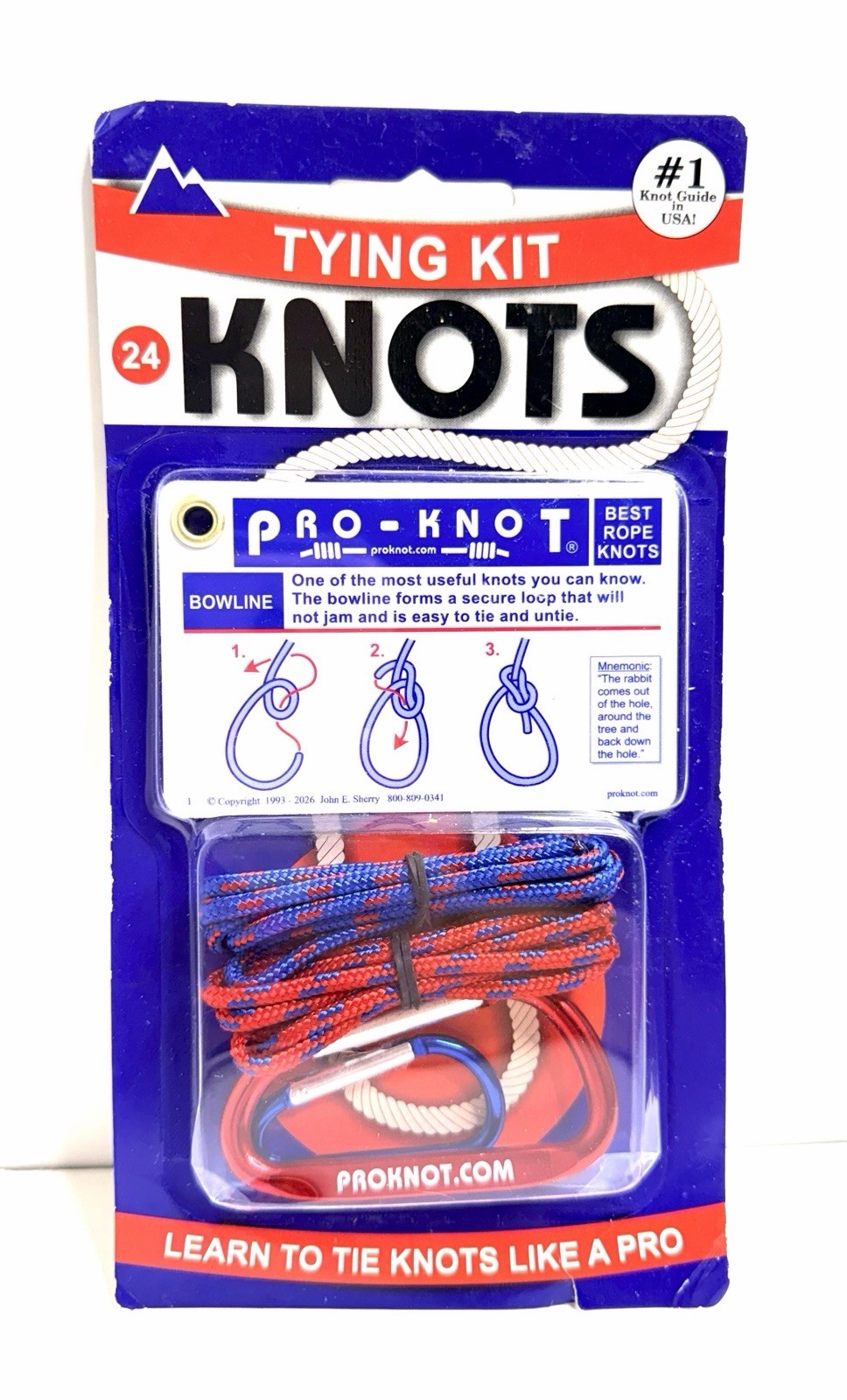 Pro-Knot Tying Kit Learn 24 Rope Knots Camping Boating Survival Scout New Sealed