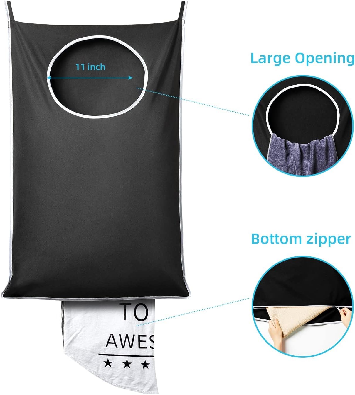 2 Pack Door Hanging Laundry Hamper, XL Hanging Bag with Large Opening